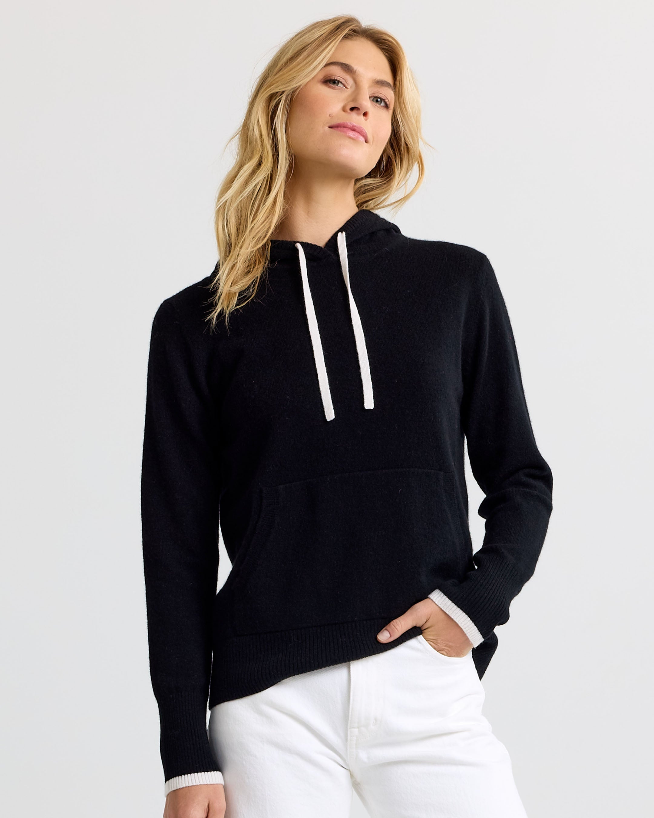 Cashmere Contrast Hoodie