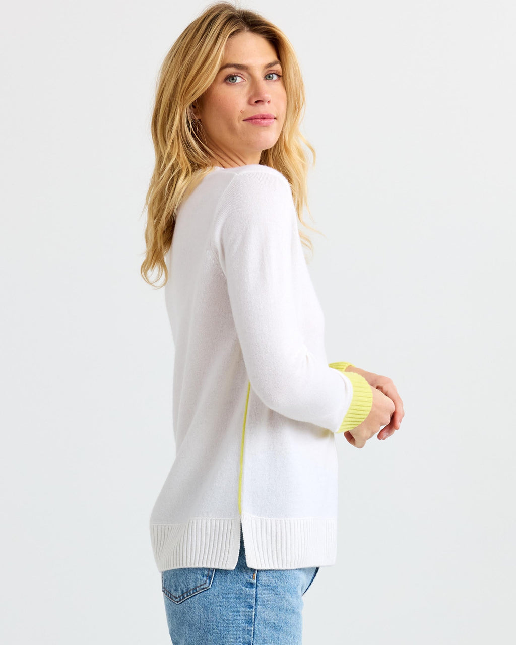 Cashmere Contrast Crew