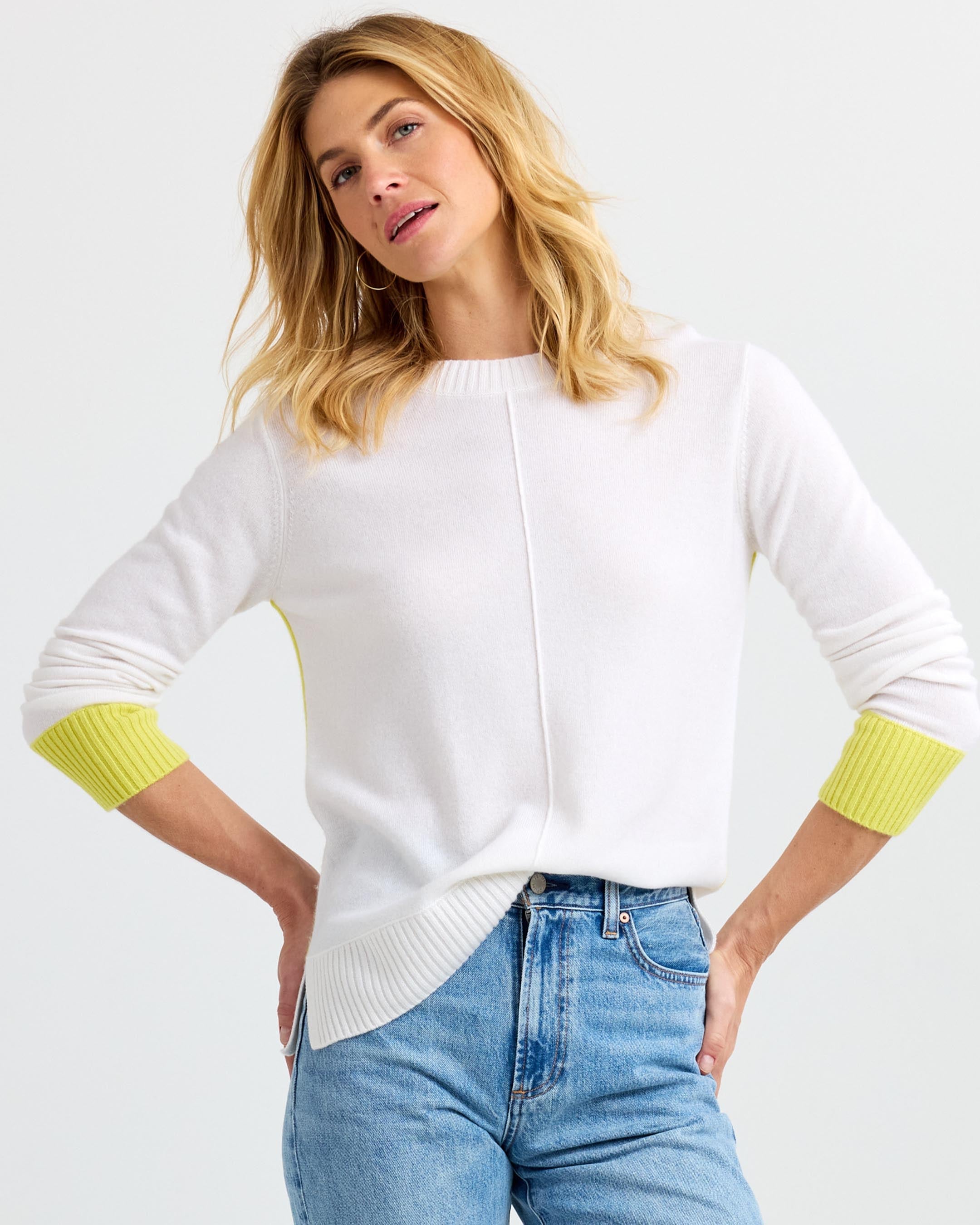 Cashmere Contrast Crew