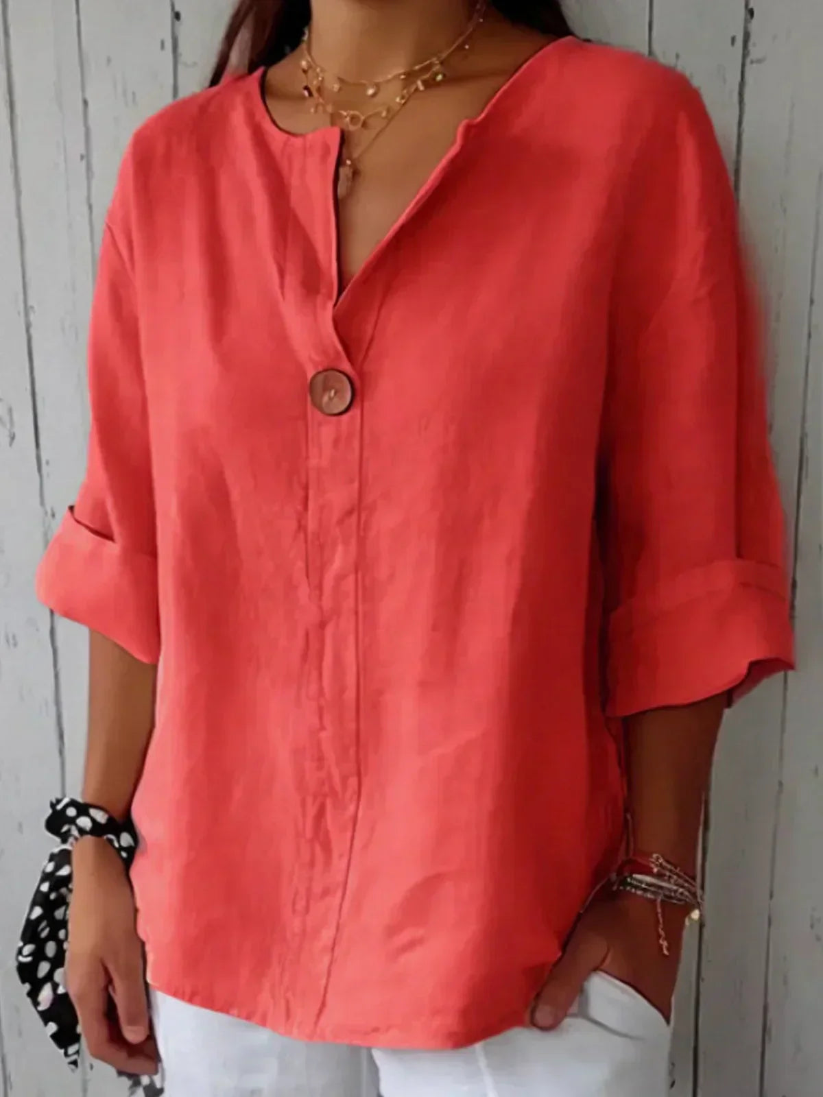 Charming V-Neck Smocked Puff Sleeve Blouse