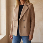 Sophisticated Versatile Mixed-Media Double-Breasted Blazer