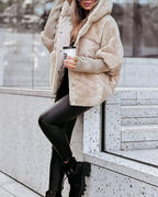 Saffron™ | Faux-Fur Panel Ribbed-Cuff Hooded Puffer Jacket