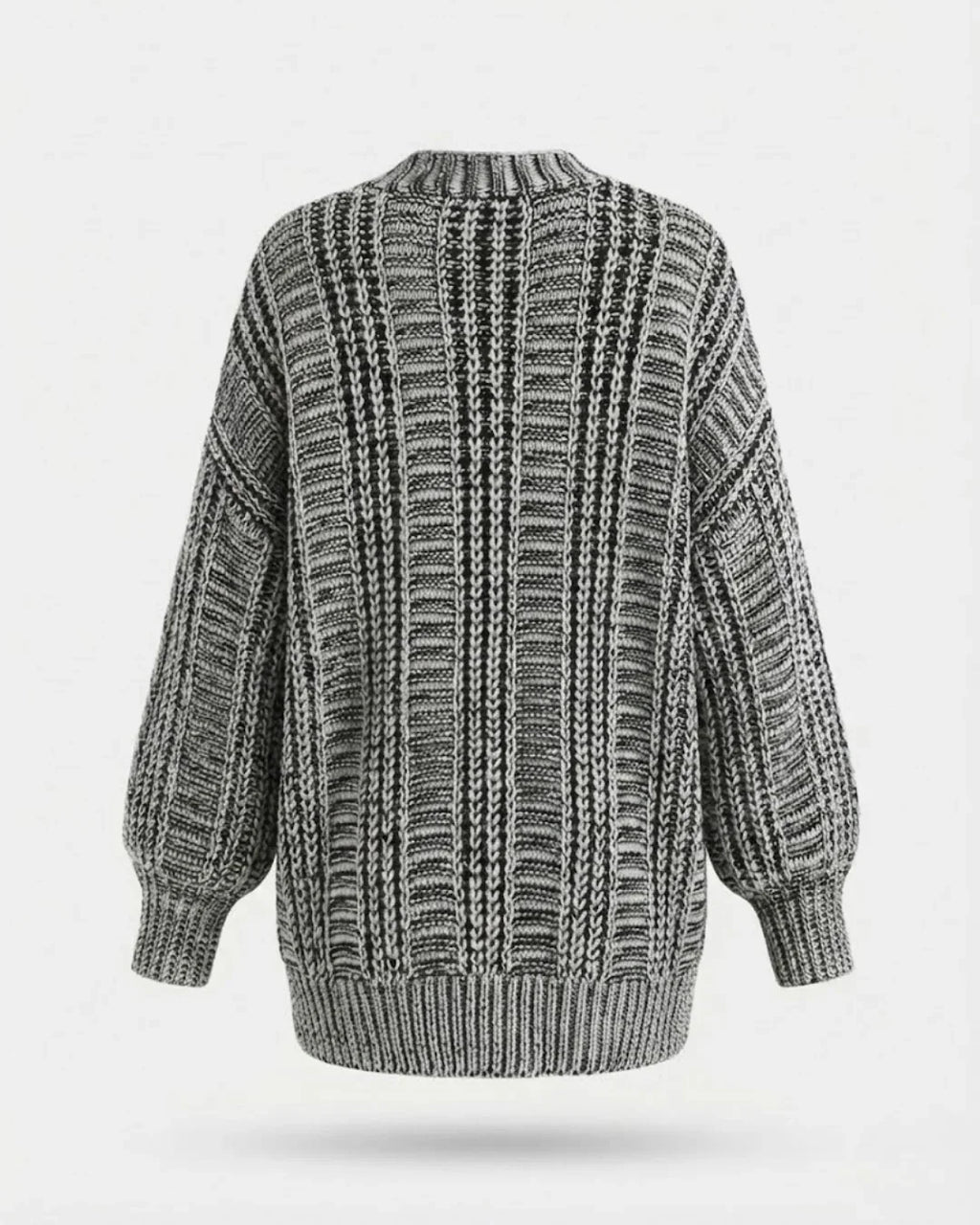 Hortense™ | Cable-Detail Buttoned Oversized Cardigan
