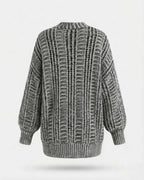Hortense™ | Cable-Detail Buttoned Oversized Cardigan