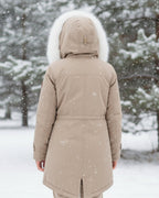 Ceridwen™ | Faux-fur hooded drawstring parka coat