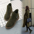 Comfortable All-Day Side-Zip Suede Ankle Boots
