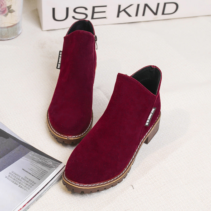Comfortable All-Day Side-Zip Suede Ankle Boots