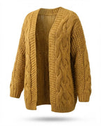 Karine™ | Cable-Knit Oversized Short Cardigan
