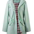 kouky™ | Waterproof Plaid-Lined Drawstring-Waist Parka Coat