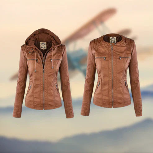 Ramia™ | Hooded Leather Jacket