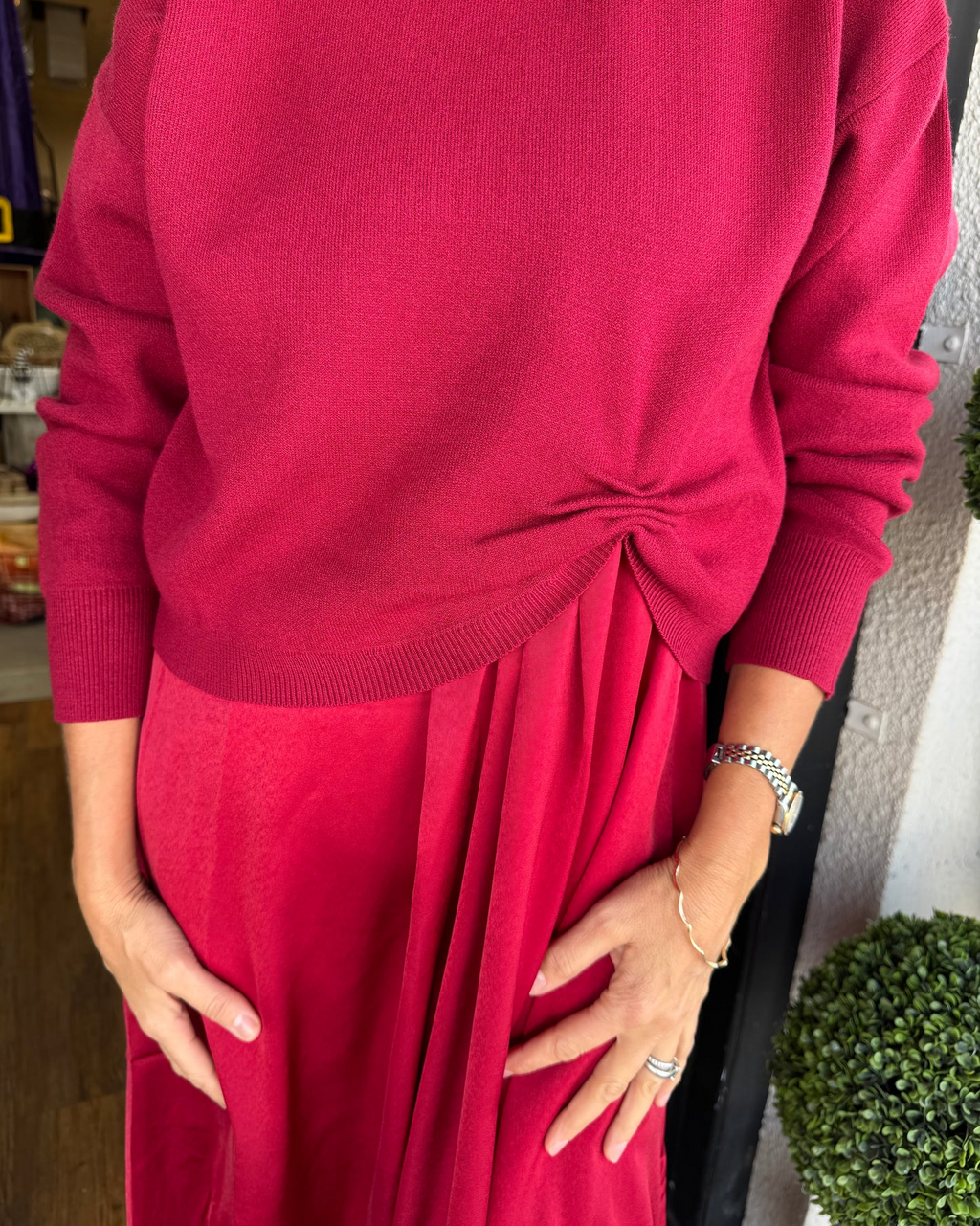Twist Front Layered Dress
