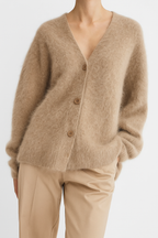 Fortunata™ | Fluffy V-neck button cardigan