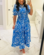 Charming Floral Smocked Tiered Maxi Dress