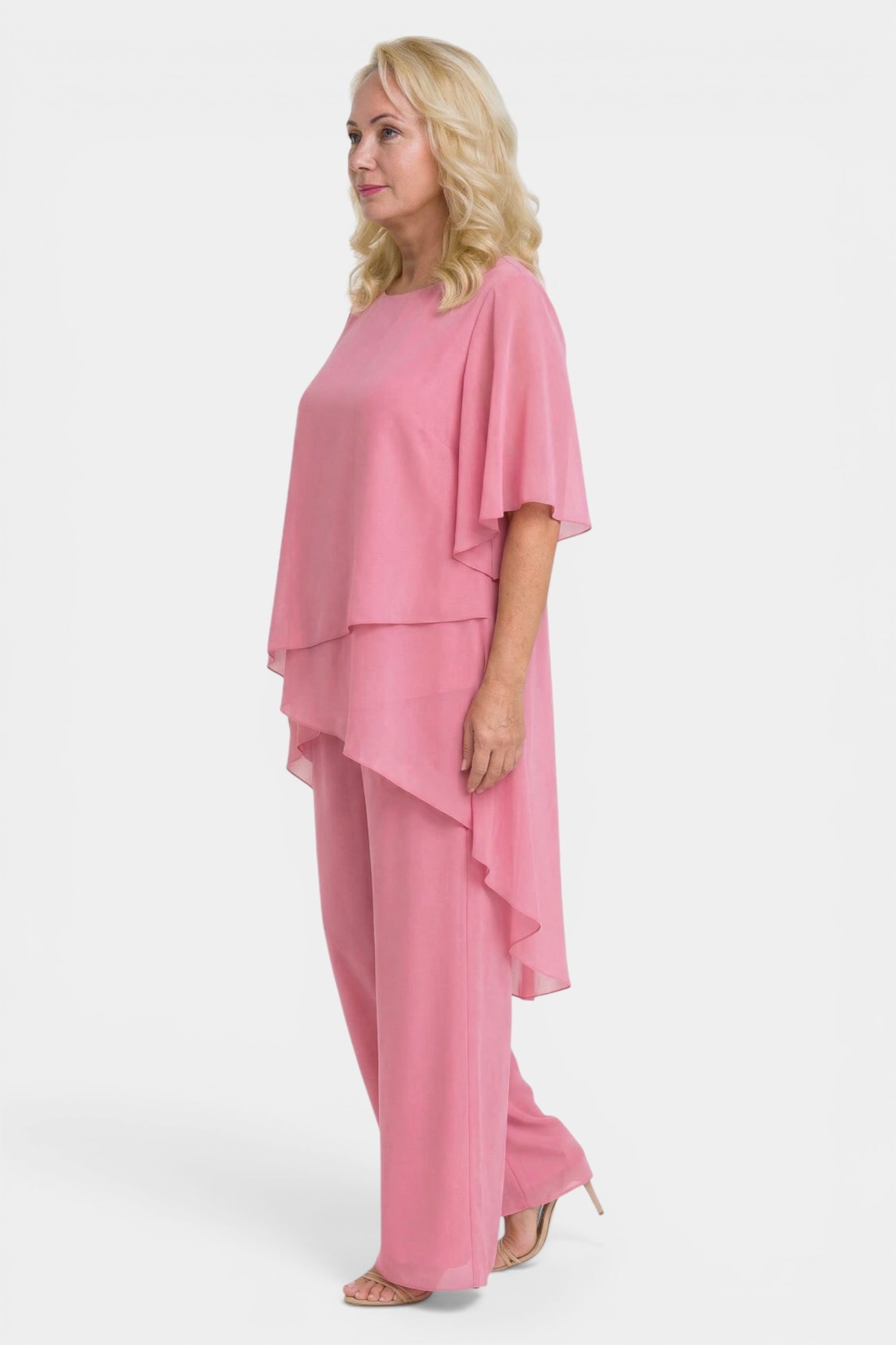 Elegant Chiffon Layered Pant Set