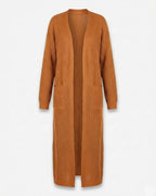 Giada™ | Open-Front Pocket Long Knit Cardigan