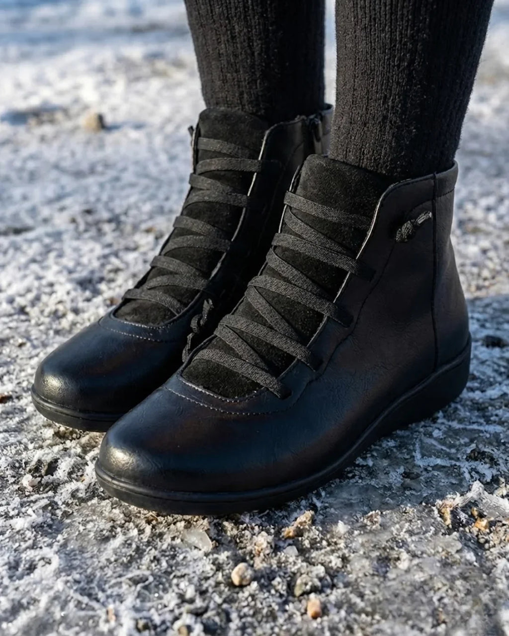 Anatolia™ | Leather-and-suede lace-up high-top ankle boots