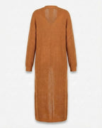 Giada™ | Open-Front Pocket Long Knit Cardigan