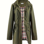 Veronica™ | Plaid Lined Drawstring Waist Hooded Parka Jacket