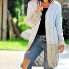 Kalila™ | Ombre Cable-Knit Long Cardigan