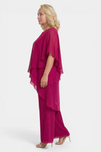 Elegant Chiffon Layered Pant Set