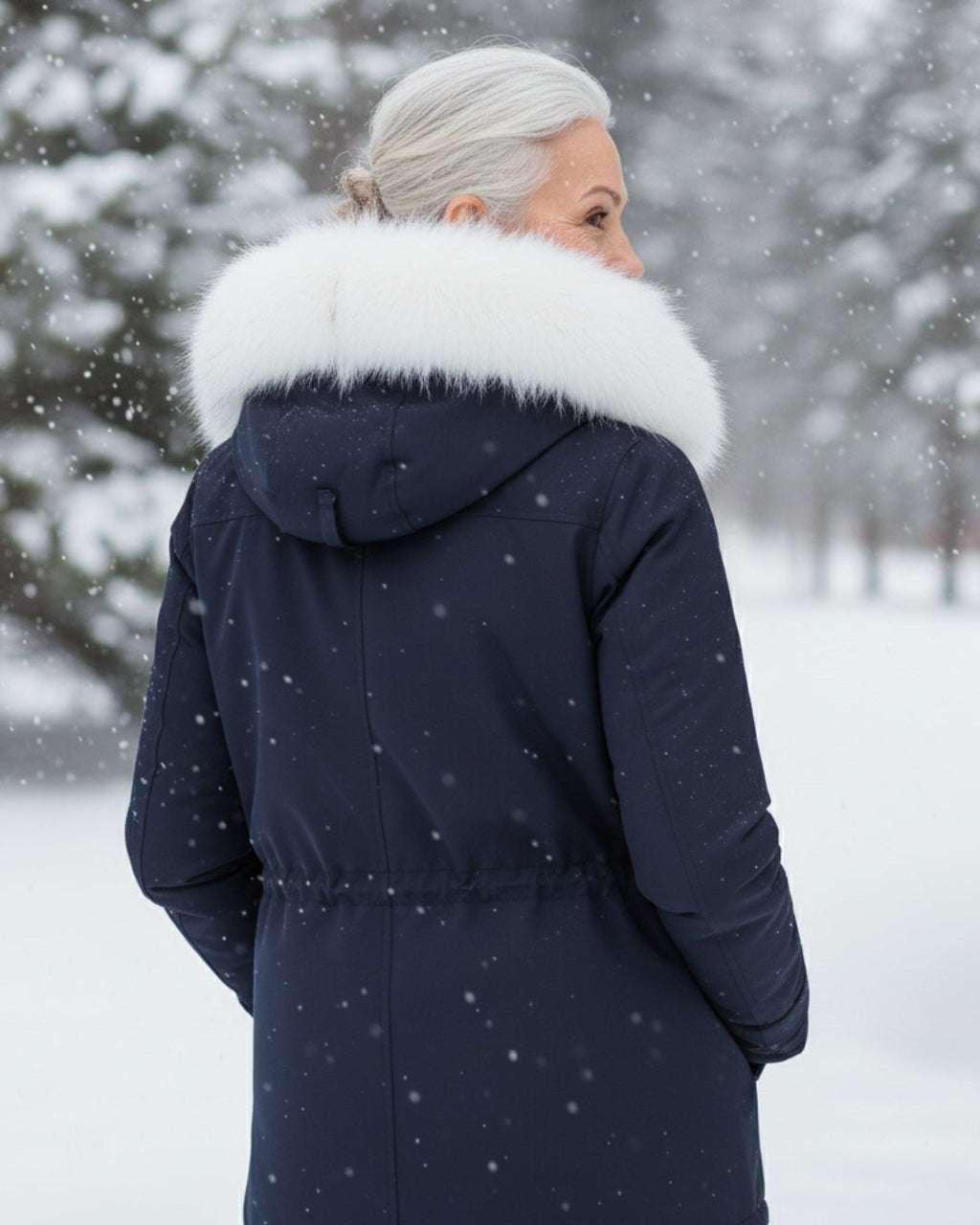 Ceridwen™ | Faux-fur hooded drawstring parka coat