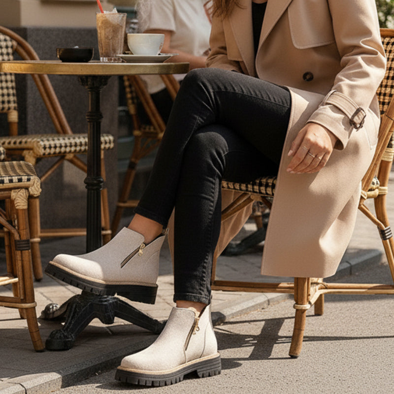 Supportive Versatile Side-Zip Lug-Sole Ankle Boots