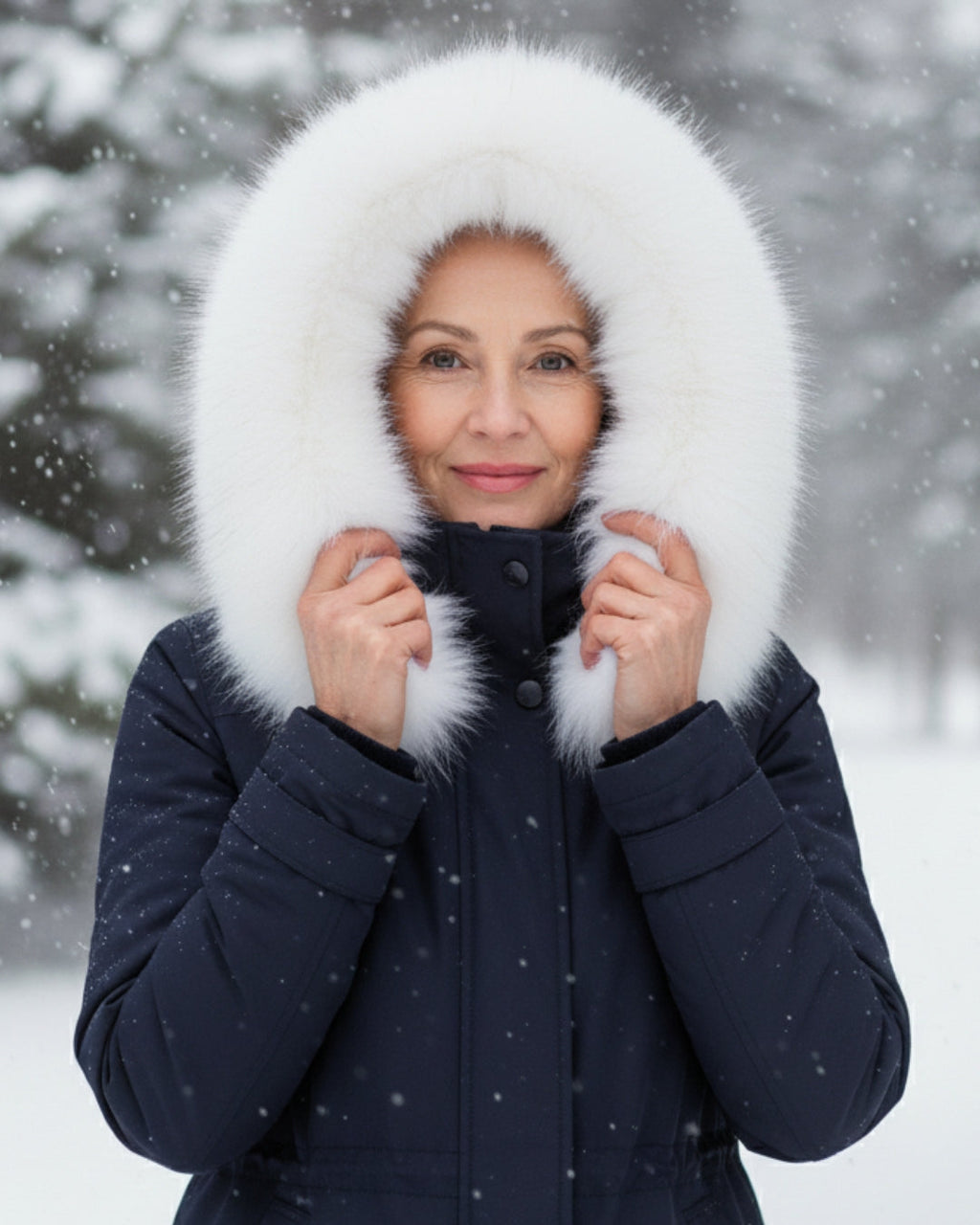 Ceridwen™ | Faux-fur hooded drawstring parka coat