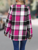 Yousra™ | Plaid Open-Front Waterfall Cardigan