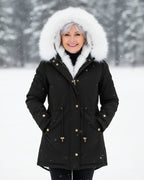 Ceridwen™ | Faux-fur hooded drawstring parka coat