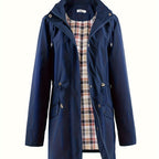 kouky™ | Waterproof Plaid-Lined Drawstring-Waist Parka Coat