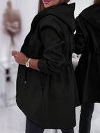 Valentina™ | Zip-Front Drawstring-Waist Hooded Parka Coat