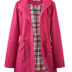 kouky™ | Waterproof Plaid-Lined Drawstring-Waist Parka Coat