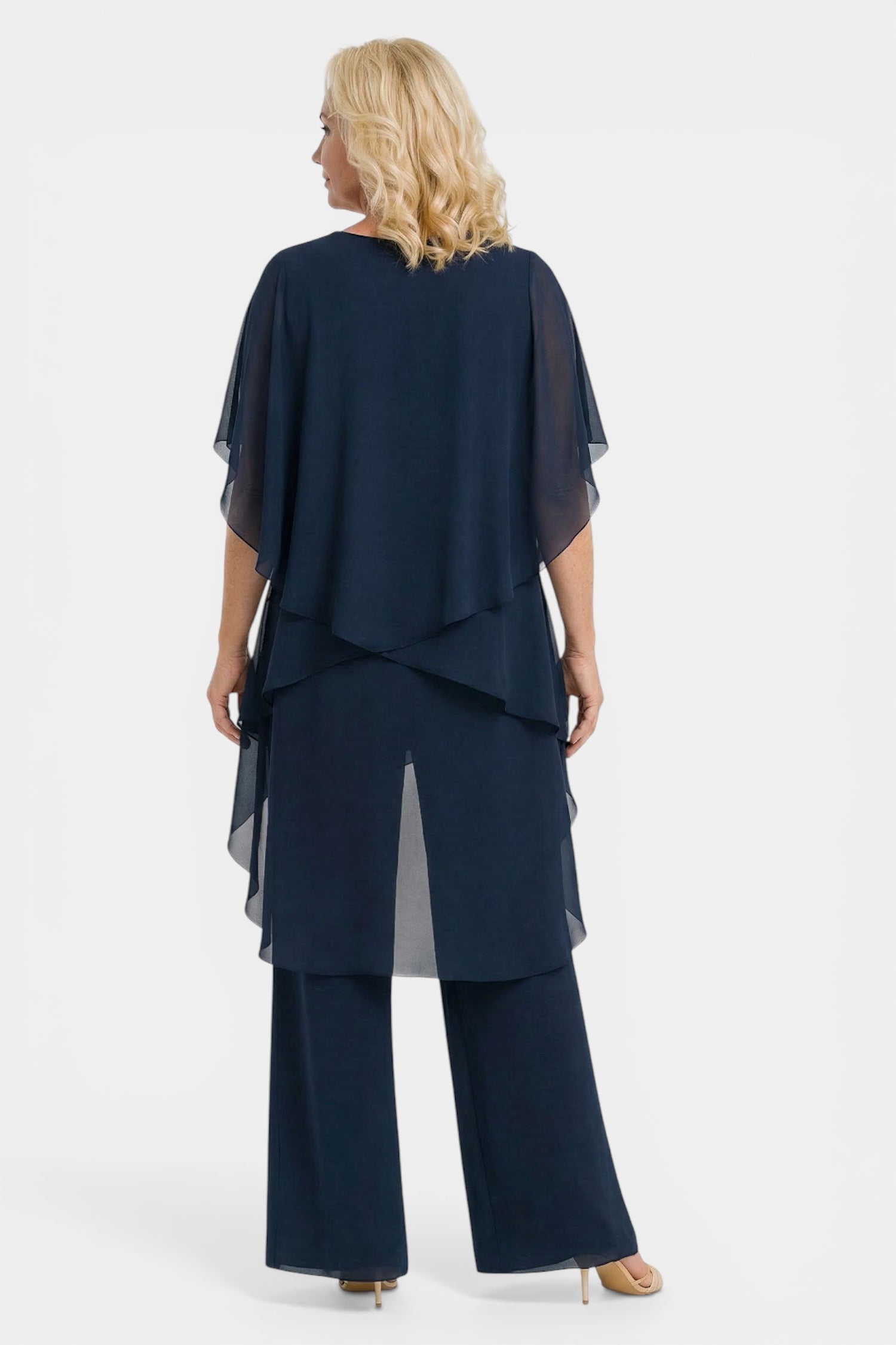 Elegant Chiffon Layered Pant Set