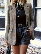 Larson™ | Elegant Checkered Jacket