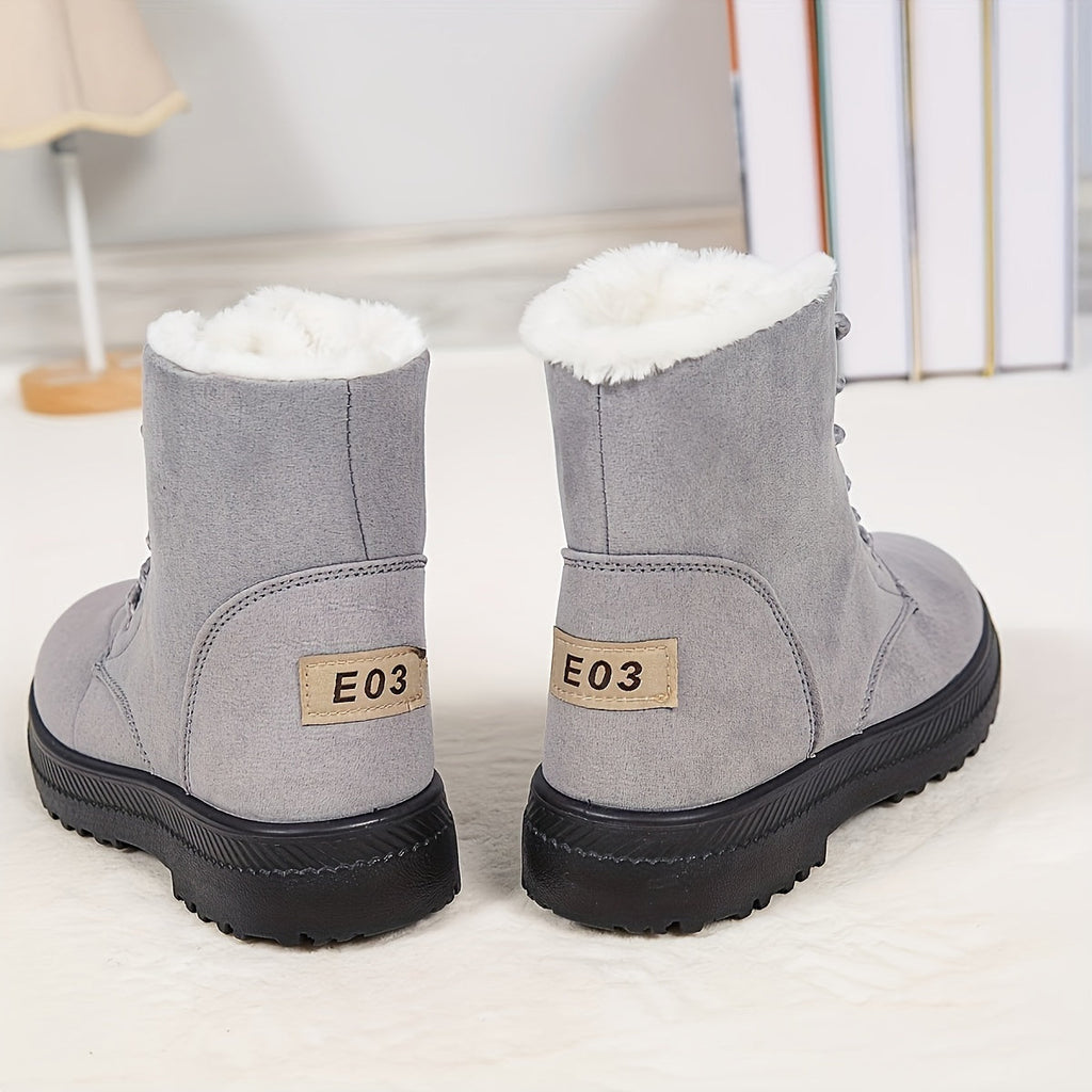 Loretta™ | Lace-Up Fleece-Lined Winter Ankle Boots