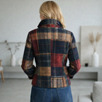 Classic Tailored Wool-Blend Plaid Button-Up Jacket