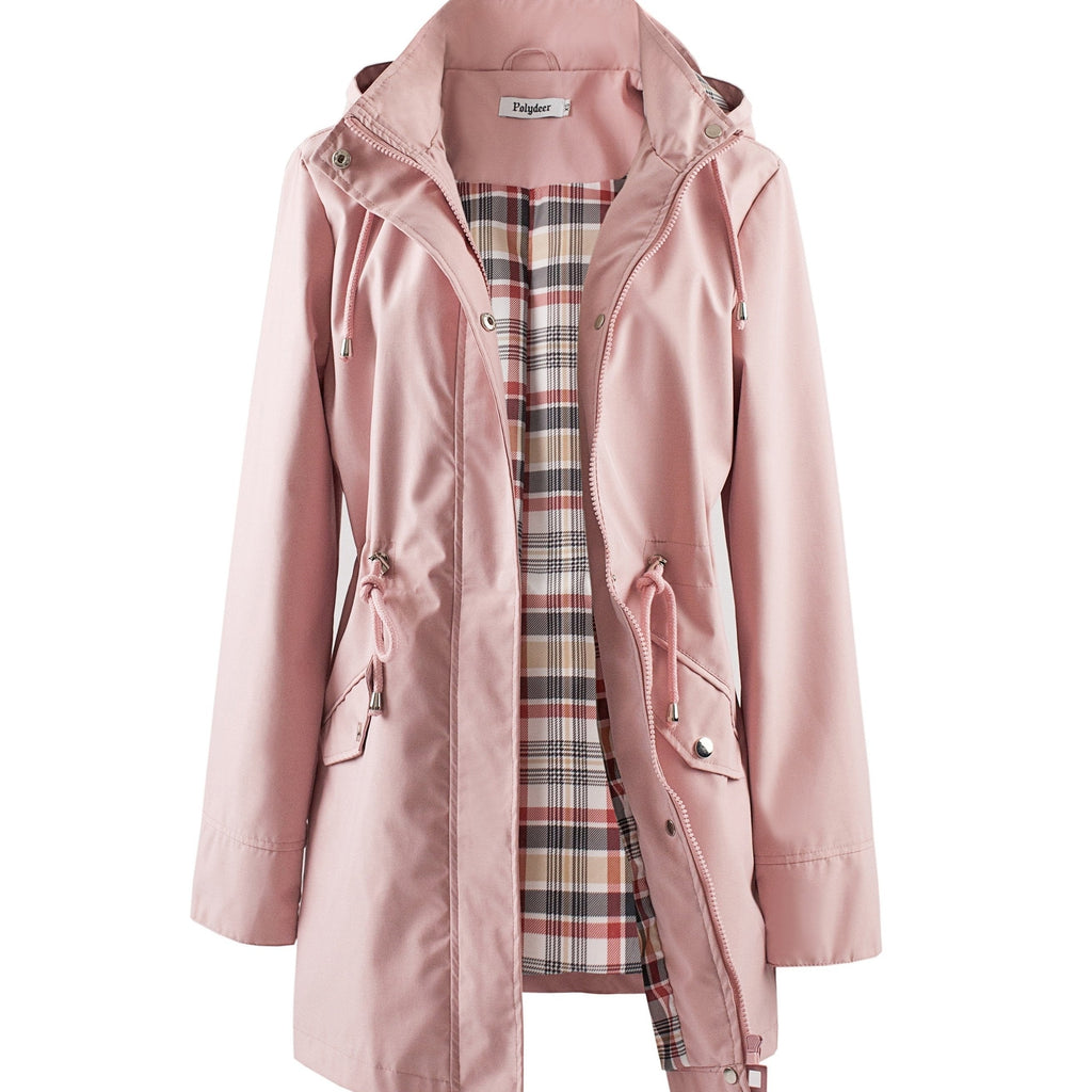 kouky™ | Waterproof Plaid-Lined Drawstring-Waist Parka Coat