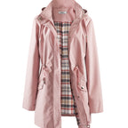 kouky™ | Waterproof Plaid-Lined Drawstring-Waist Parka Coat