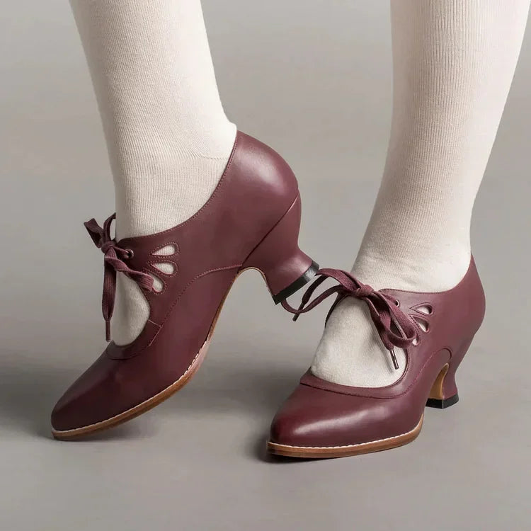 Lilly™ | Elegant Vintage Leather Heels