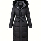 Mara™ | Elegant Mid-Length Coat with Hood