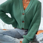 Annabelle™ | Soft Emerald Cardigan, Casual Elegance