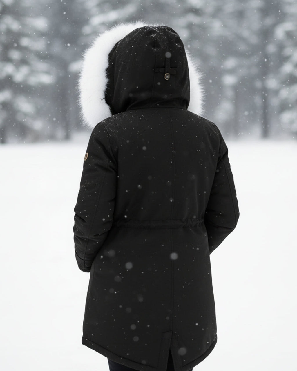 Ceridwen™ | Faux-fur hooded drawstring parka coat
