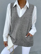 Melissa™ | Double-Fleece V-Neck sweater vest