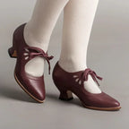 Lilly™ | Elegant Vintage Leather Heels