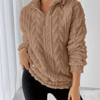Charline™ | Textured Sherpa Half-Zip Pullover