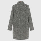 Sophisticated Timeless Textured Herringbone Longcoat