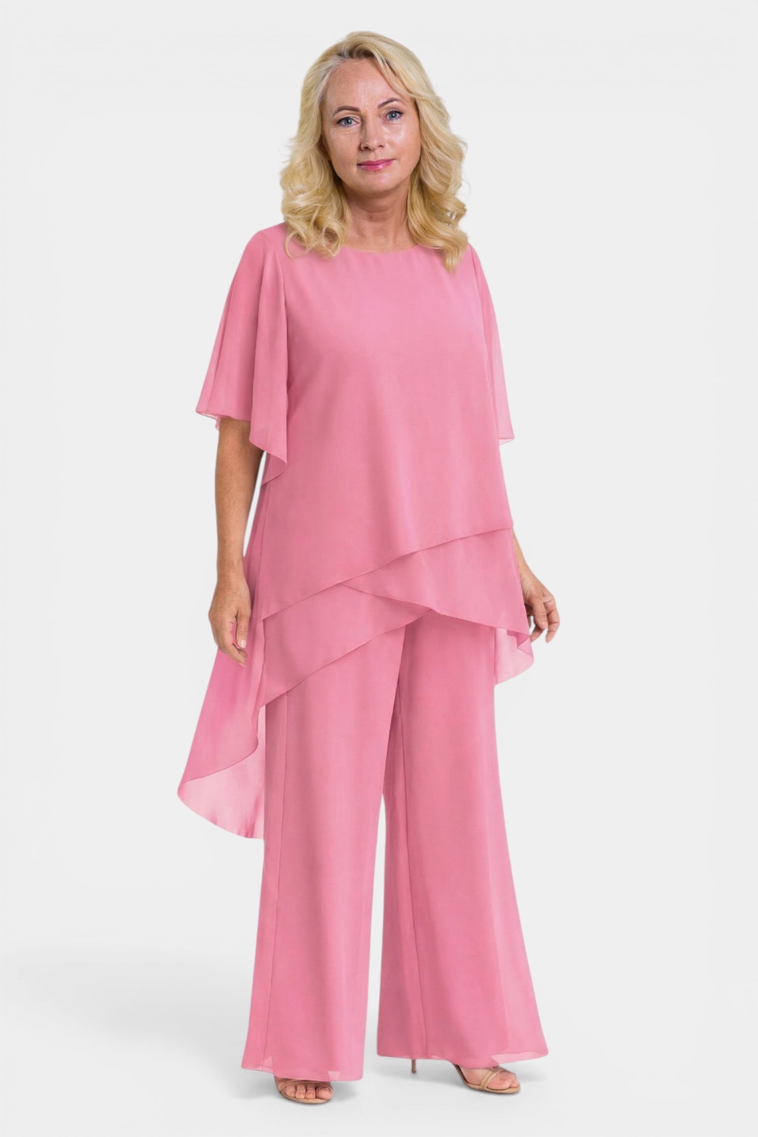 Elegant Chiffon Layered Pant Set