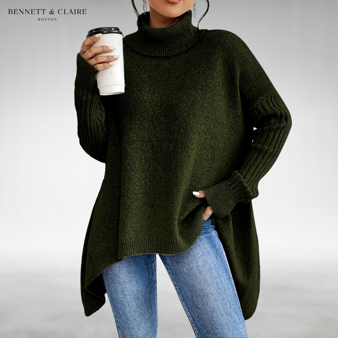 Janna™ | Oversized turtleneck knit sweater tunic