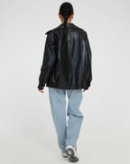 Loose Leather Jacket for Women