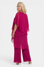 Elegant Chiffon Layered Pant Set